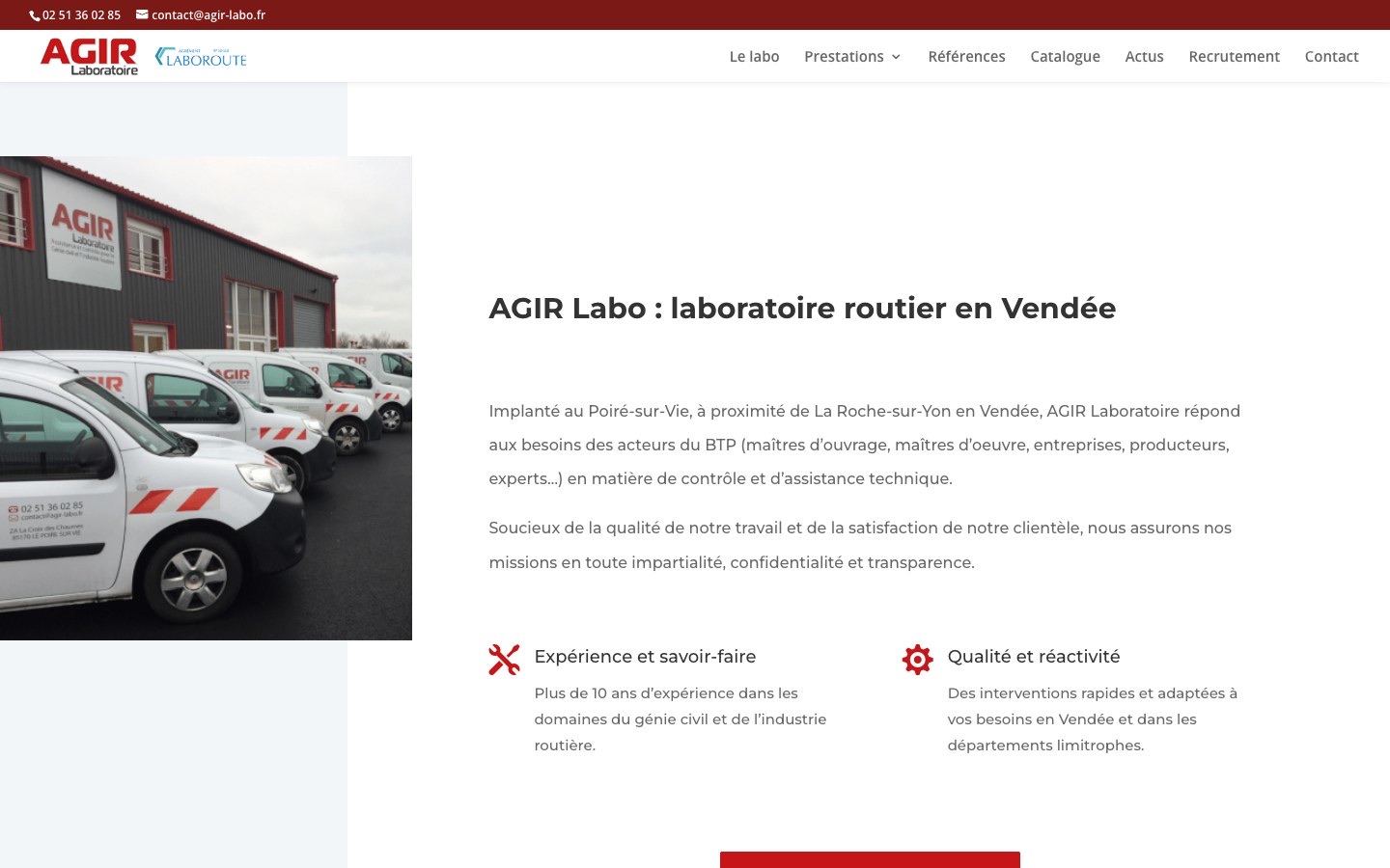 Présentation du laboratoire sur le site agir-labo.fr