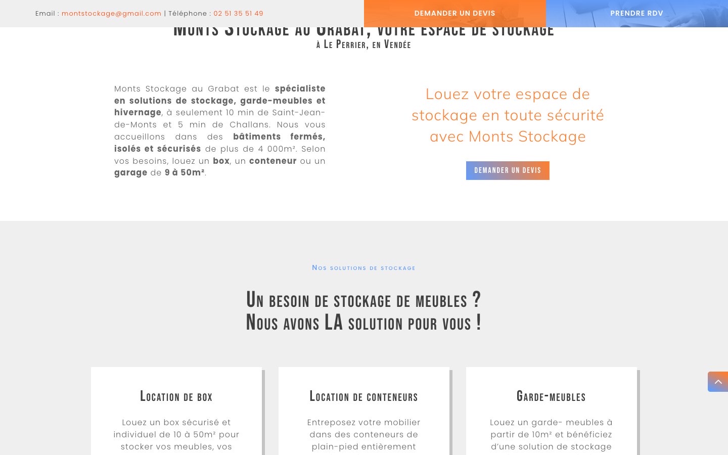 Présentation de Monts Stockage au Grabat sur le site hivernage-vendee.com