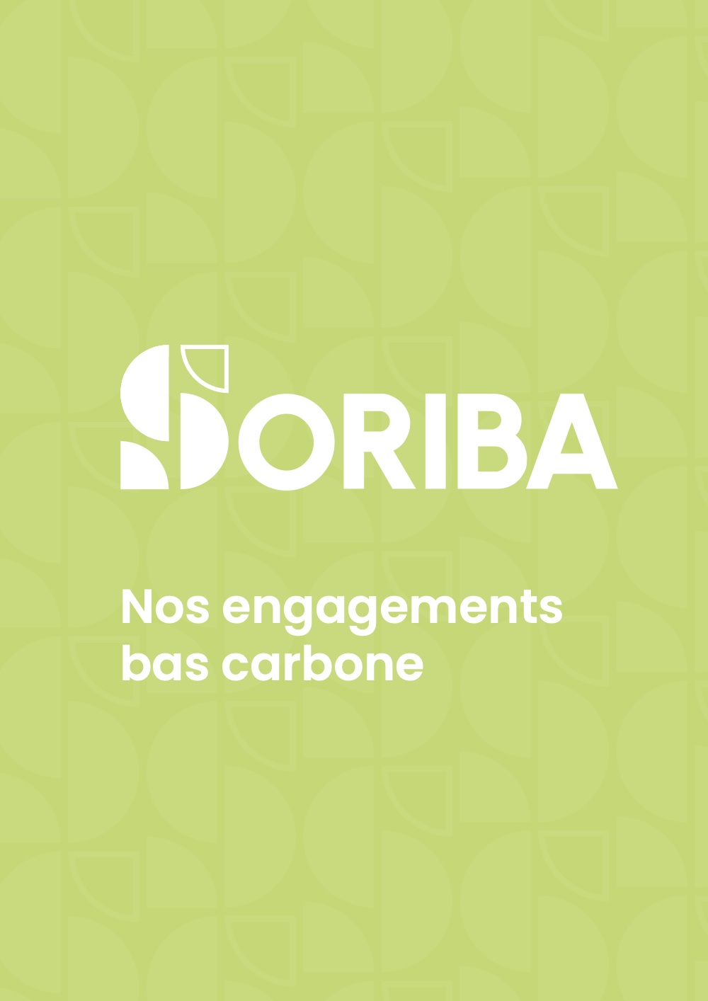 Page d'ouverture « Nos engagements bas carbone » de la plaquette Soriba
